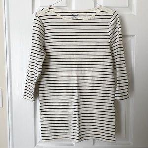 Faded Glory 3/4 Sleeve Striped Boatneck Shirt - Size Medium